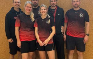 Zweite Badmintonmannschaft des STR: v.l. Jannik Tuleja, Kim Kischel, Dennis Fuchs, Daniela Liedtke, Kevin Schäfer, Philipp Mußmann