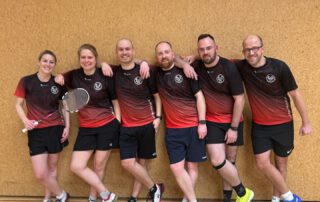 Mannschaftsfoto der zweiten Mannschaft vom Badminton des TV Städtisch-Rahmede Altena beim Heimspiel gegen den TuS Jahn Werdohl